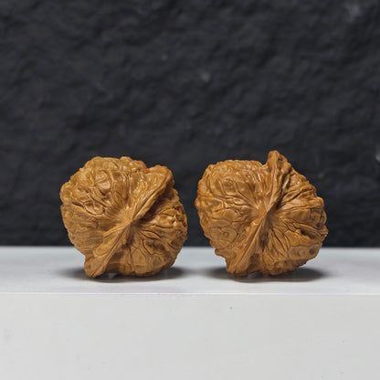 "Arch Bridge Concave Base Little Pumpkin Dun" Gong Qiao Ao Di Xiao Nan Gua Dun Collector Wenwan Walnuts Pair | 38.0mm x 40.0mm | SZ-S-043956