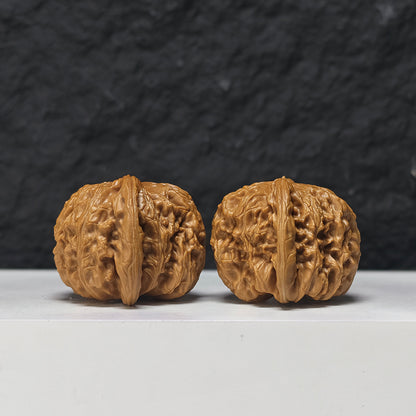 "Spherical White Lion Head" Qiu Xing Bai Shi Zi Collector Wenwan Walnuts Pair | 41.0mm x 41.0mm | BSZ-S-016949