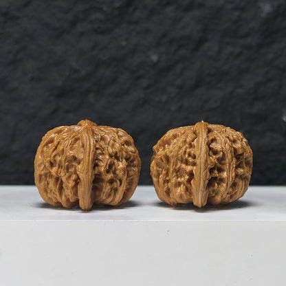 "Spherical White Lion Head" Qiu Xing Bai Shi Zi Collector Wenwan Walnuts Pair | 41.0mm x 41.0mm | BSZ-S-016949