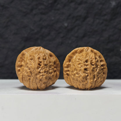 "Pumpkin Dun Lion Head" Nan Gua Dun Collector Wenwan Walnuts Pair | 41.0mm x 41.0mm | SZ-S-042955