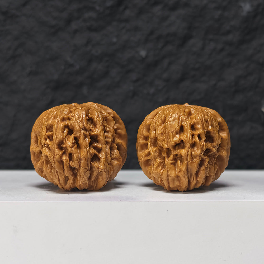 "Rolling Donkey Arch Bridge Concave Base" Lv Da Gun Gong Qiao Ao Di Collector Wenwan Walnuts Pair | 42.0mm x 46.0mm | LDG-SS-004948