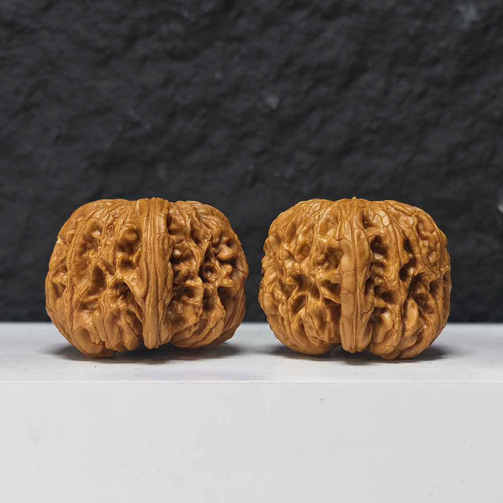 "Rolling Donkey Arch Bridge Concave Base" Lv Da Gun Gong Qiao Ao Di Collector Wenwan Walnuts Pair | 42.0mm x 46.0mm | LDG-SS-004948