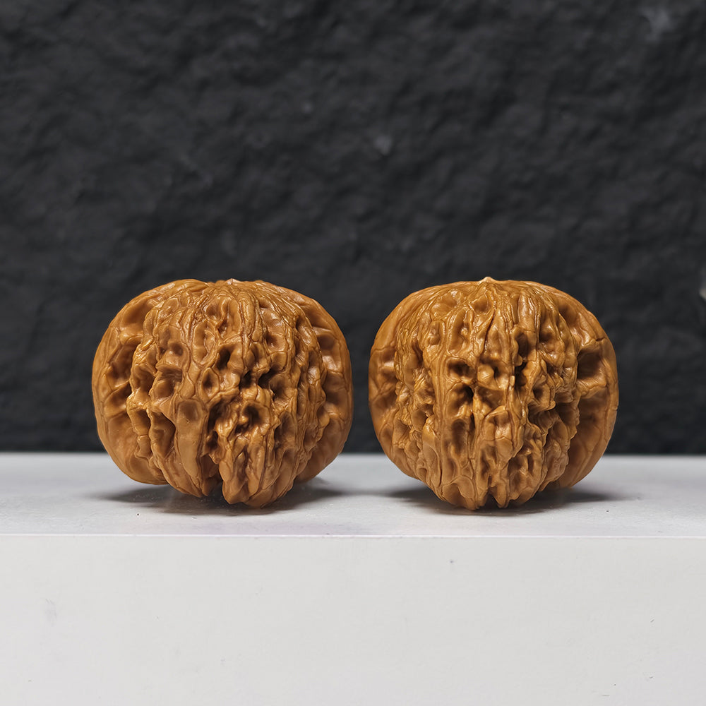 "Rolling Donkey Arch Bridge Concave Base" Lv Da Gun Gong Qiao Ao Di Collector Wenwan Walnuts Pair | 42.0mm x 46.0mm | LDG-SS-004948