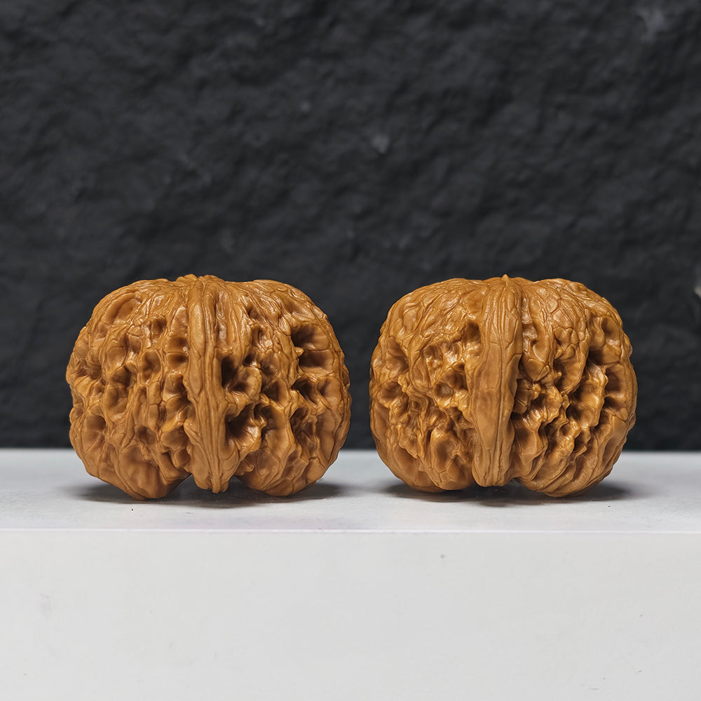 "Rolling Donkey Arch Bridge Concave Base" Lv Da Gun Gong Qiao Ao Di Collector Wenwan Walnuts Pair | 42.0mm x 46.0mm | LDG-SS-004948