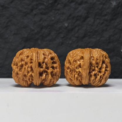 "Rolling Donkey Arch Bridge Concave Base" Lv Da Gun Gong Qiao Ao Di Collector Wenwan Walnuts Pair | 42.0mm x 46.0mm | LDG-SS-004948