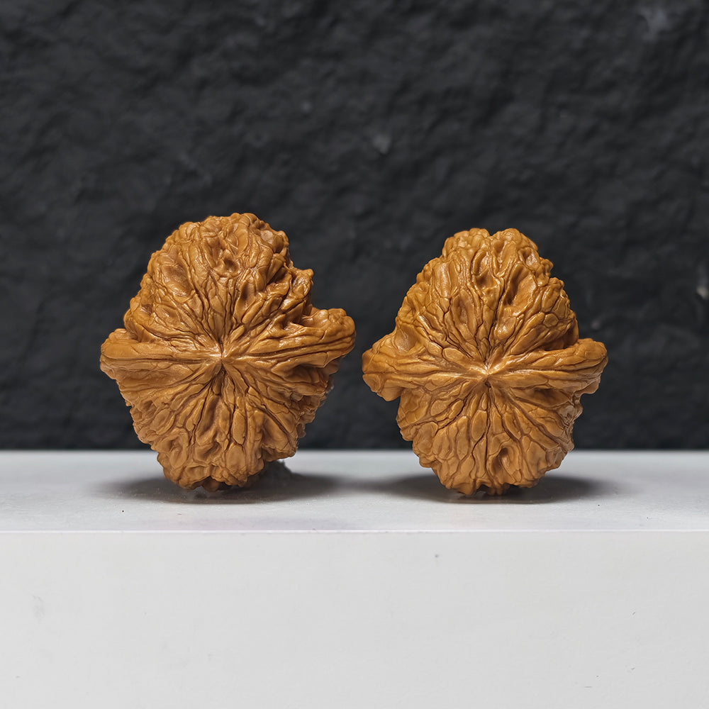 "Rolling Donkey Arch Bridge Concave Base" Lv Da Gun Gong Qiao Ao Di Collector Wenwan Walnuts Pair | 42.0mm x 46.0mm | LDG-SS-004948