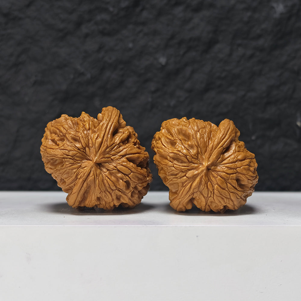 "Rolling Donkey Arch Bridge Concave Base" Lv Da Gun Gong Qiao Ao Di Collector Wenwan Walnuts Pair | 42.0mm x 46.0mm | LDG-SS-004948