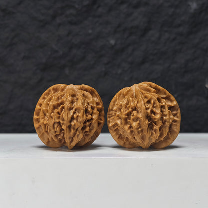 "Qin Gong Zi" Qin Gong Zi Classic Broad-Wing Flat-Base Wenwan Walnuts Pair | 40.0mm x 35.0mm | QGZ-A-006977