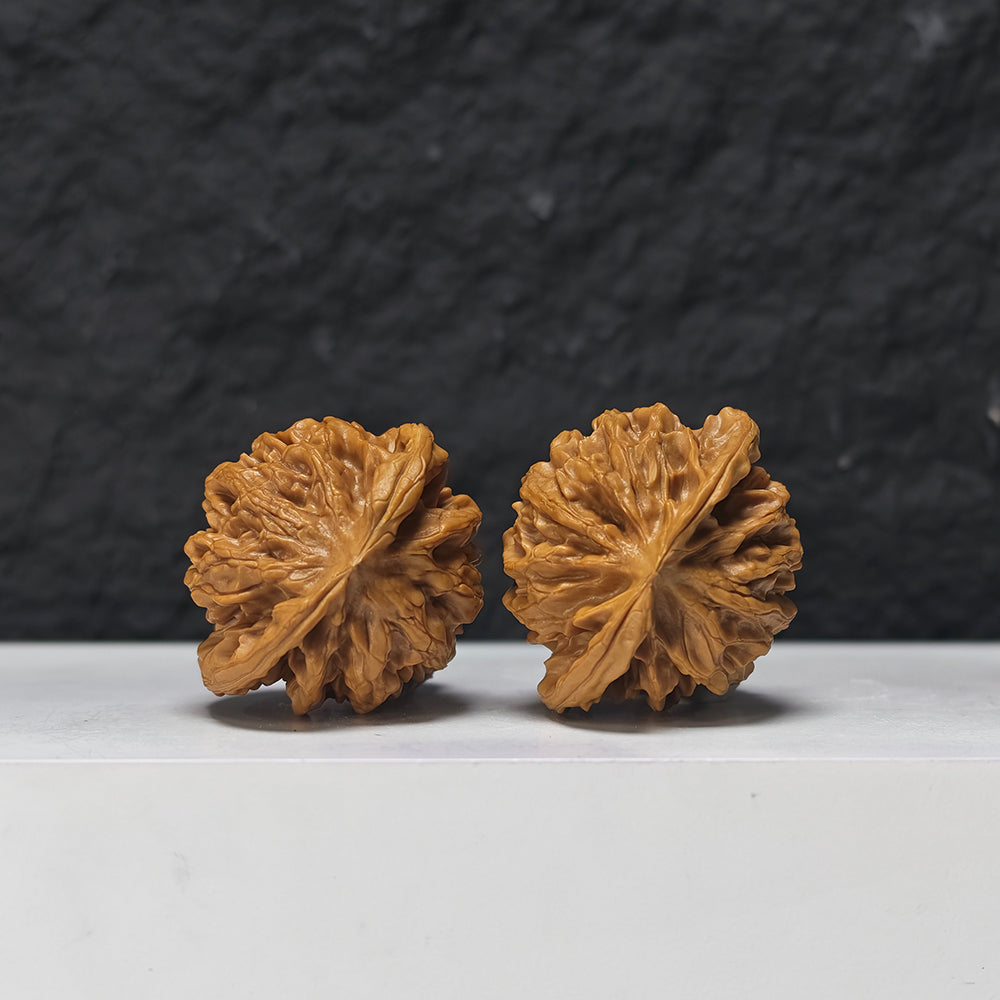 "Qin Gong Zi" Qin Gong Zi Classic Broad-Wing Flat-Base Wenwan Walnuts Pair | 40.0mm x 35.0mm | QGZ-A-006977
