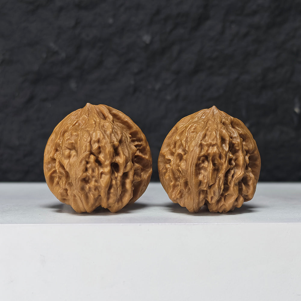 "Nine Dragons Valley Lion Head" Jiu Long Gu Collector Wenwan Walnuts Pair | 37.0mm x 38.0mm | JLG-S-002966