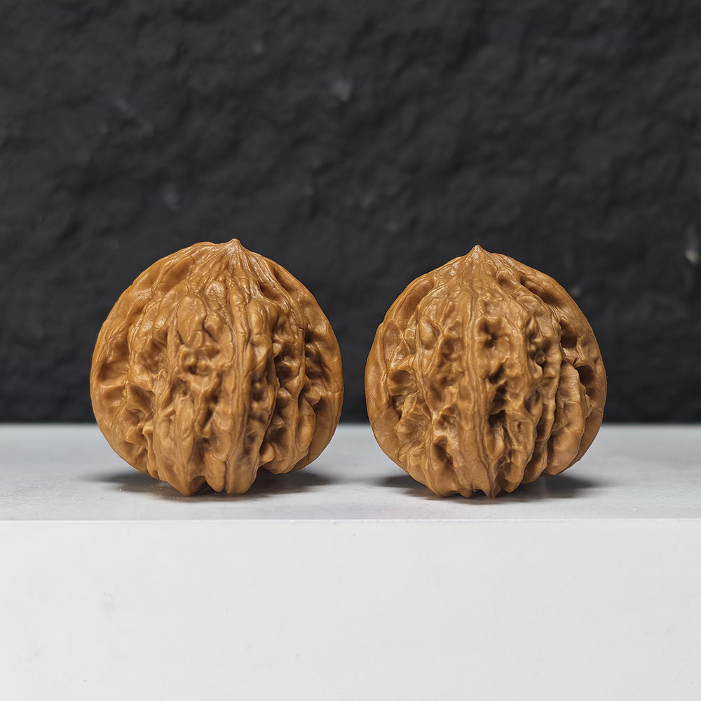 "Nine Dragons Valley Lion Head" Jiu Long Gu Collector Wenwan Walnuts Pair | 37.0mm x 38.0mm | JLG-S-002966