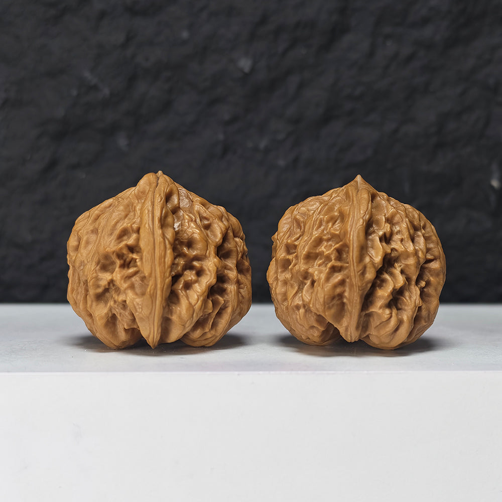 "Nine Dragons Valley Lion Head" Jiu Long Gu Collector Wenwan Walnuts Pair | 37.0mm x 38.0mm | JLG-S-002966