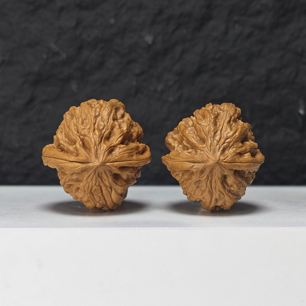 "Nine Dragons Valley Lion Head" Jiu Long Gu Collector Wenwan Walnuts Pair | 37.0mm x 38.0mm | JLG-S-002966