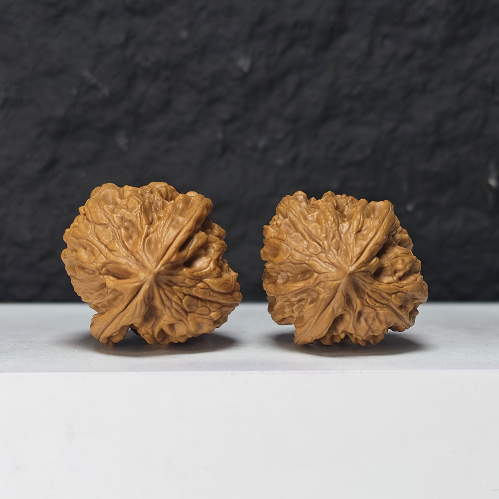 "Nine Dragons Valley Lion Head" Jiu Long Gu Collector Wenwan Walnuts Pair | 37.0mm x 38.0mm | JLG-S-002966