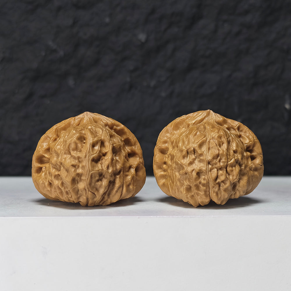 "Little Pumpkin Dun Lion Head" Xiao Nan Gua Dun Collector Wenwan Walnuts Pair | 39.0mm x 39.0mm | SZ-S-044960