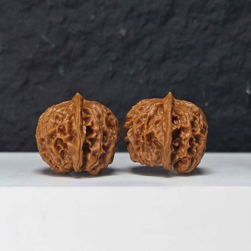 "Gold Ingot Sycee" Jin Ding Yuan Bao Collector Wenwan Walnuts Pair | 35.0mm x 35.0mm | YB-S-001970