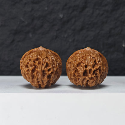 "Gold Ingot Sycee" Jin Ding Yuan Bao Collector Wenwan Walnuts Pair | 35.0mm x 35.0mm | YB-S-001970