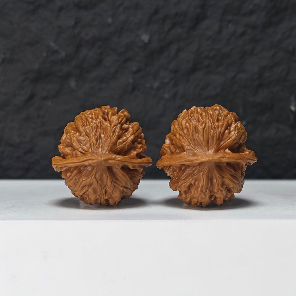 "Gold Ingot Sycee" Jin Ding Yuan Bao Collector Wenwan Walnuts Pair | 35.0mm x 35.0mm | YB-S-001970