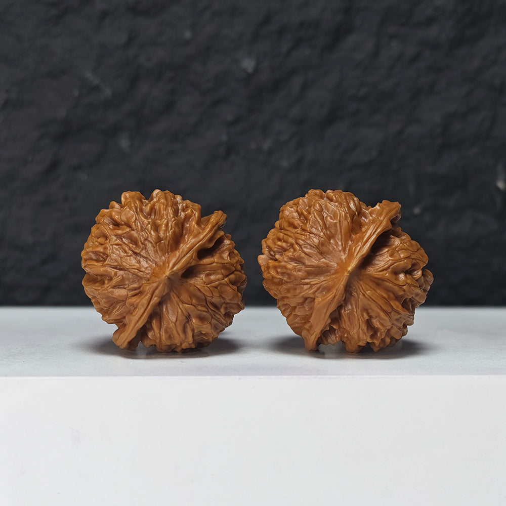 "Gold Ingot Sycee" Jin Ding Yuan Bao Collector Wenwan Walnuts Pair | 35.0mm x 35.0mm | YB-S-001970