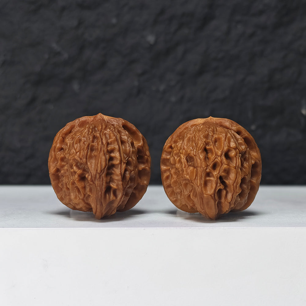 "Miniature Dragon Gall" Xiu Zhen Long Dan Collector Wenwan Walnuts Pair | 34.0mm x 34.0mm | YB-SS-002968