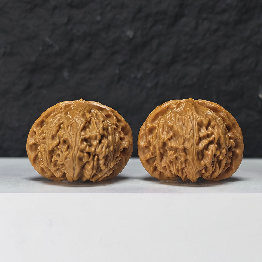 "Palace Lantern Lion Head" Gong Deng Collector Wenwan Walnuts Pair | 42.0mm x 40.0mm | SZ-S-045962