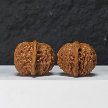 "Blood Qilin Lion Head" Xue Qi Lin Shi Zi Tou Collector Wenwan Walnuts Pair | 38.0mm x 38.0mm | SZ-SS-027973