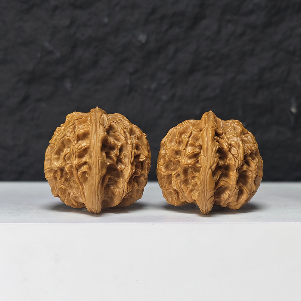 "Shui Quan Gou Scholar Hat" Shui Quan Gou Gong Zi Mao Collector Wenwan Walnuts Pair | 39.0mm x 36.0mm | GZM-S-002969