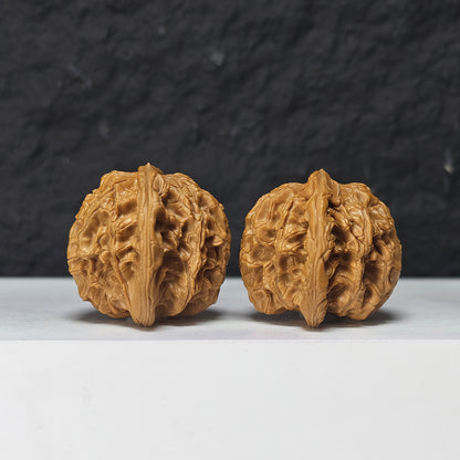 "Shui Quan Gou Scholar Hat" Shui Quan Gou Gong Zi Mao Collector Wenwan Walnuts Pair | 39.0mm x 36.0mm | GZM-S-002969