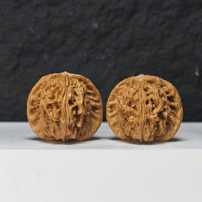 "Shui Quan Gou Scholar Hat" Shui Quan Gou Gong Zi Mao Collector Wenwan Walnuts Pair | 39.0mm x 36.0mm | GZM-S-002969