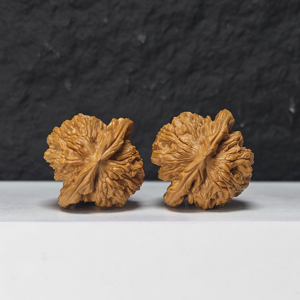 "Shui Quan Gou Scholar Hat" Shui Quan Gou Gong Zi Mao Collector Wenwan Walnuts Pair | 39.0mm x 36.0mm | GZM-S-002969
