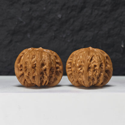 "War Drum Lion Head" Zhan Gu Collector Wenwan Walnuts Pair | 40.0mm x 37.0mm | SZ-SS-030981