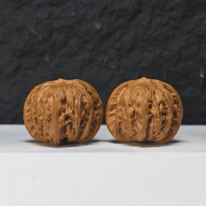 "War Drum Lion Head" Zhan Gu Collector Wenwan Walnuts Pair | 40.0mm x 37.0mm | SZ-SS-030981