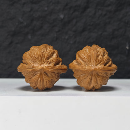 "War Drum Lion Head" Zhan Gu Collector Wenwan Walnuts Pair | 40.0mm x 37.0mm | SZ-SS-030981