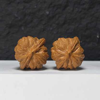 "War Drum Lion Head" Zhan Gu Collector Wenwan Walnuts Pair | 40.0mm x 37.0mm | SZ-SS-030981