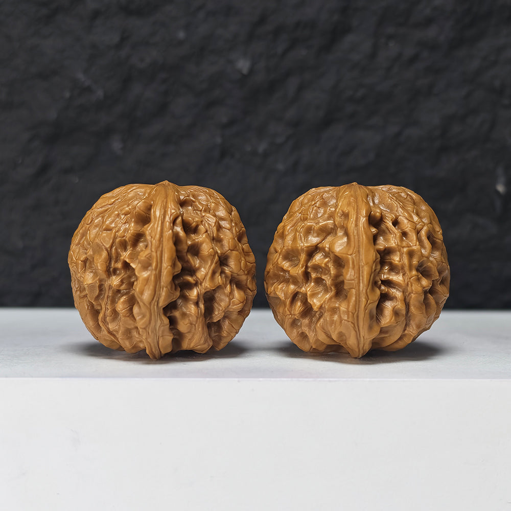 "Ye Ming Zhu Glowing Pearl" Ye Ming Zhu Collector Wenwan Walnuts Pair | 36.0mm x 38.0mm | YMZ-SS-001972