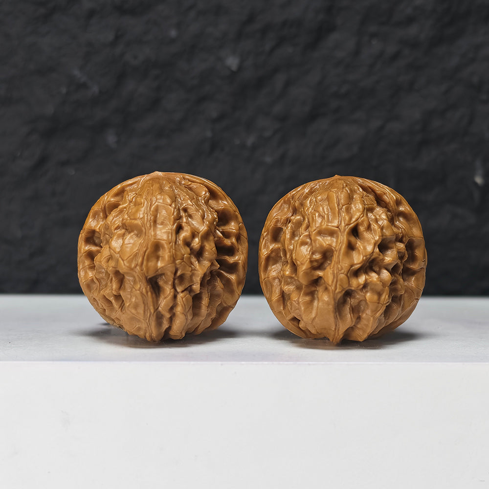 "Ye Ming Zhu Glowing Pearl" Ye Ming Zhu Collector Wenwan Walnuts Pair | 36.0mm x 38.0mm | YMZ-SS-001972