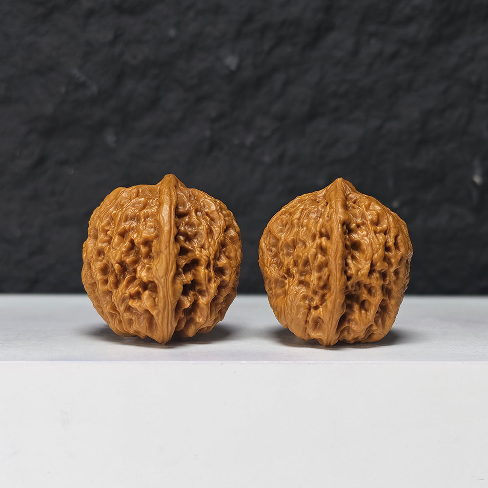 "Rain Flower Stone" Yu Hua Shi Collector Wenwan Walnuts Pair | 37.0mm x 37.0mm | YHS-S-002978