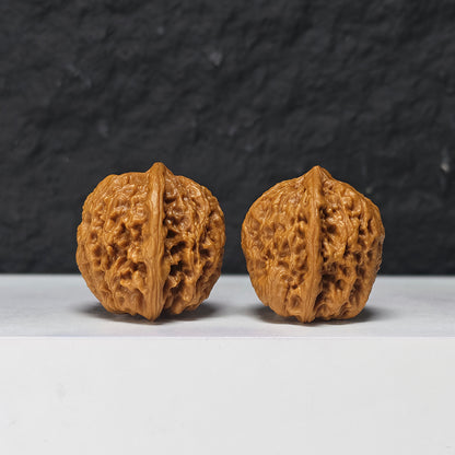 "Rain Flower Stone" Yu Hua Shi Collector Wenwan Walnuts Pair | 37.0mm x 37.0mm | YHS-S-002978