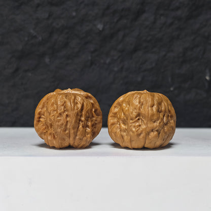 "Pocket Crystal Toad Head" Crystal Toad Head Collector Wenwan Walnuts Pair | 34.0mm x 35.0mm | HMT-S-003964