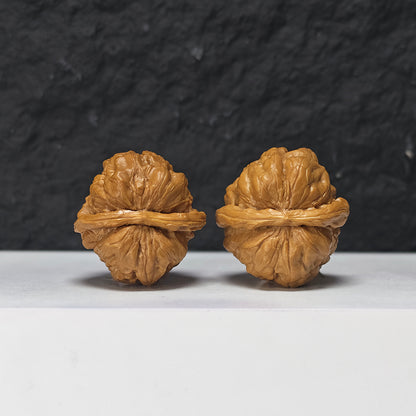"Pocket Crystal Toad Head" Crystal Toad Head Collector Wenwan Walnuts Pair | 34.0mm x 35.0mm | HMT-S-003964