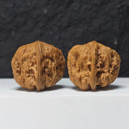 "Square Head Toad" Fang Tou Chan Collector Wenwan Walnuts Pair | 40.0mm x 40.0mm | HMT-S-004967