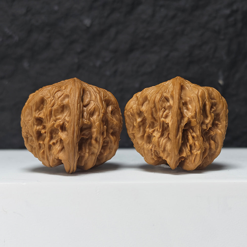"Square Head Toad" Fang Tou Chan Collector Wenwan Walnuts Pair | 40.0mm x 40.0mm | HMT-S-004967