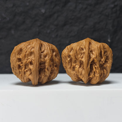 "Square Head Toad" Fang Tou Chan Collector Wenwan Walnuts Pair | 40.0mm x 40.0mm | HMT-S-004967