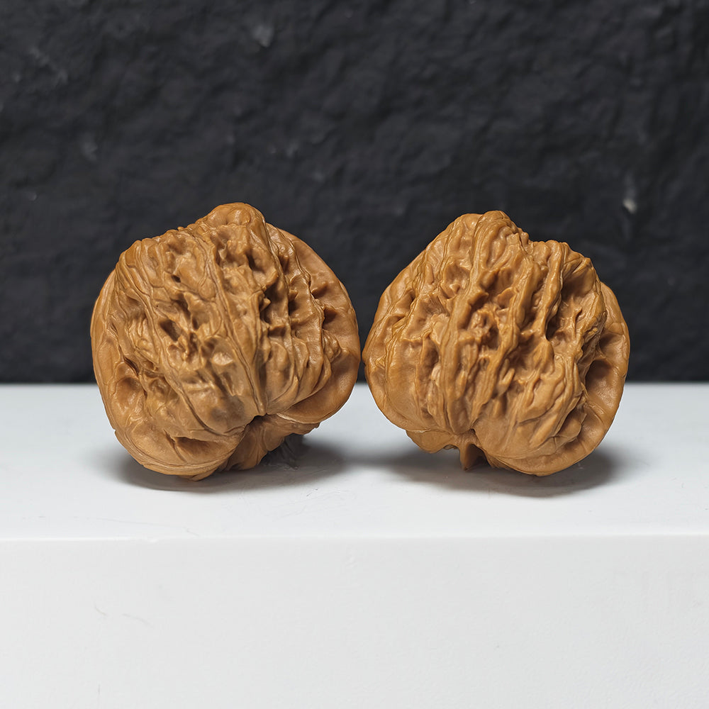 "Square Head Toad" Fang Tou Chan Collector Wenwan Walnuts Pair | 40.0mm x 40.0mm | HMT-S-004967