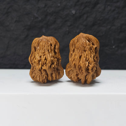 "Tiger Head Angry Bird" Hu Tou Fen Nu De Xiao Niao Collector Wenwan Walnuts Pair | 32.0mm x 36.0mm | YX-E-156860
