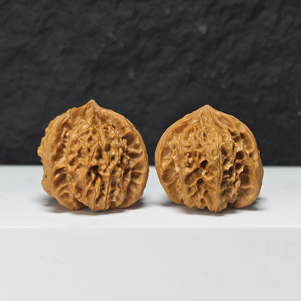 "Imperial Seal Upper Tri-Ridge" Yu Xi San Leng Shang Collector Wenwan Walnuts Pair | 38.0mm x 41.0mm | YX-E-163867