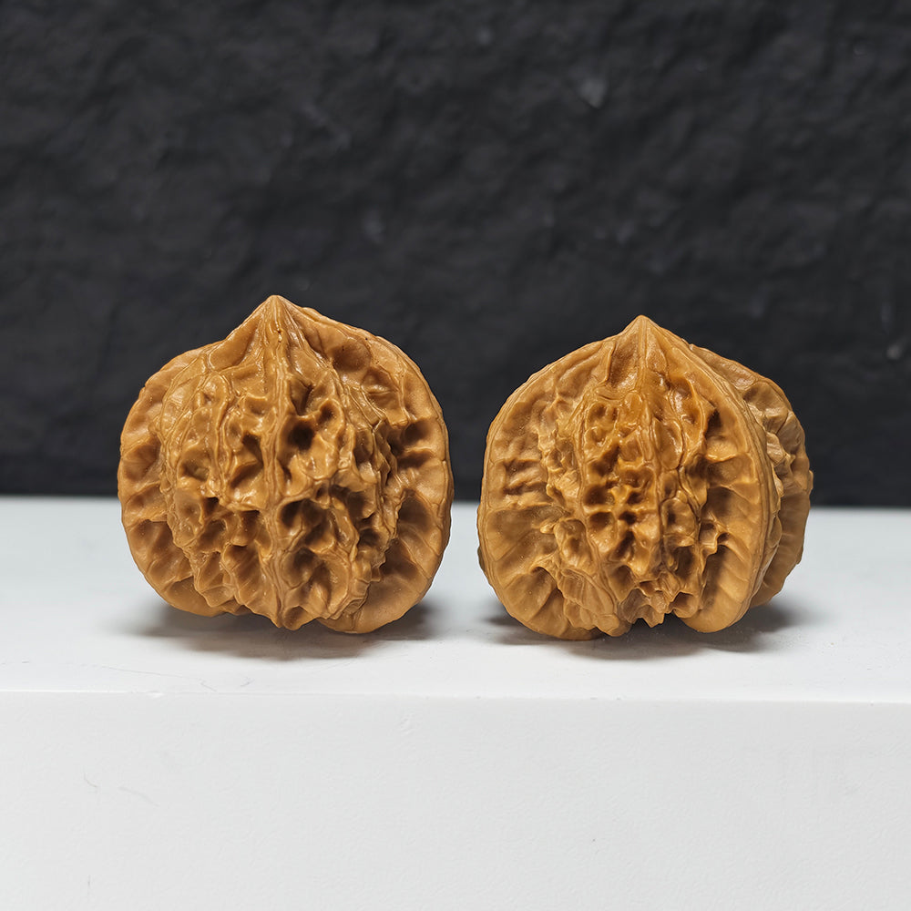 "Imperial Seal Upper Tri-Ridge" Yu Xi San Leng Shang Collector Wenwan Walnuts Pair | 38.0mm x 41.0mm | YX-E-163867