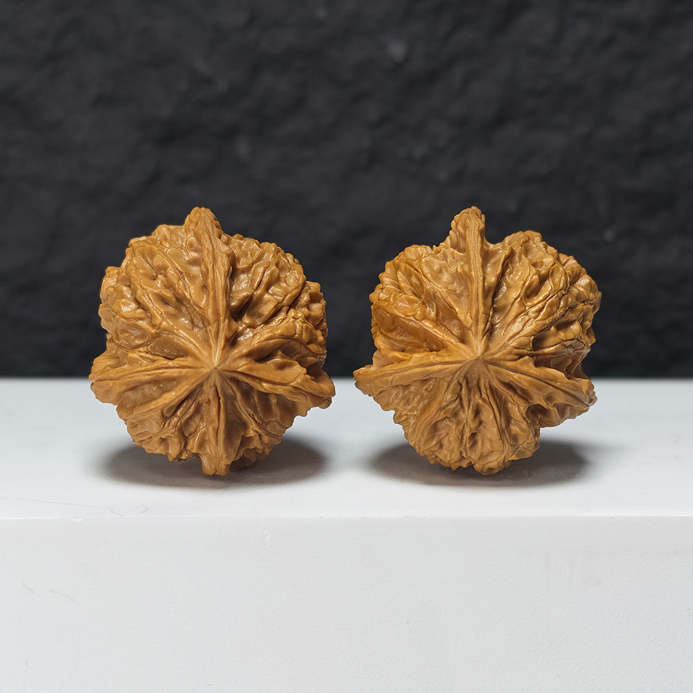 "Imperial Seal Upper Tri-Ridge" Yu Xi San Leng Shang Collector Wenwan Walnuts Pair | 38.0mm x 41.0mm | YX-E-163867