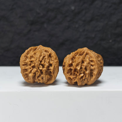 "Imperial Seal Upper Tri-Ridge" Yu Xi San Leng Shang Collector Wenwan Walnuts Pair | 35.0mm x 39.0mm | YX-E-124828