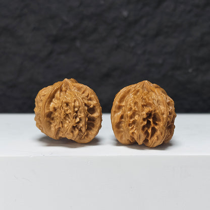 "Imperial Seal Upper Tri-Ridge" Yu Xi San Leng Shang Collector Wenwan Walnuts Pair | 35.0mm x 39.0mm | YX-E-124828
